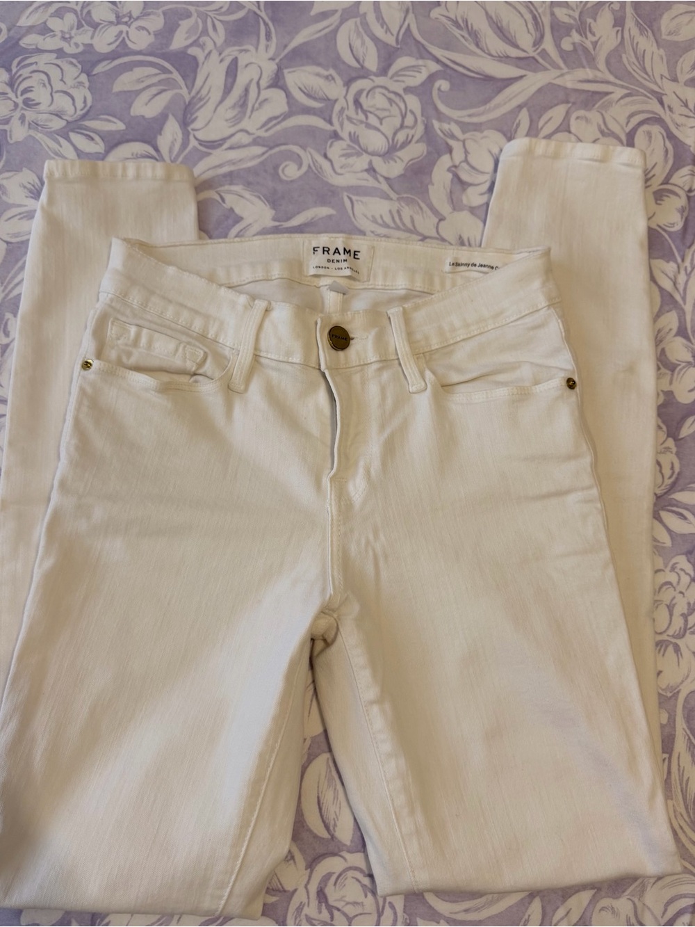 FRAME Le Skinny de Jeanne Crop White Jeans Size 26